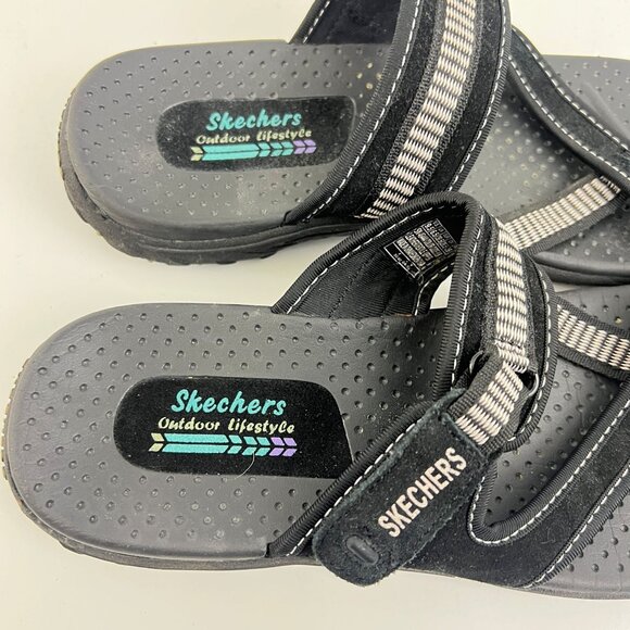 Skechers Sandals Womens Reggae Black Flip Flops Size 9.5 - Picture 5 of 7